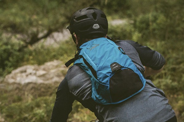 riding with a hydration pack